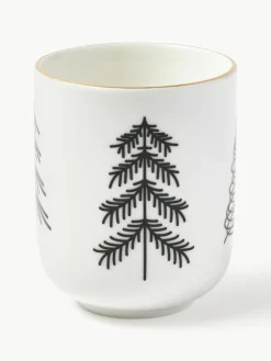 Westwing Collection Handgemachte Porzellan-Kaffeebecher Lumi, 4er-Set