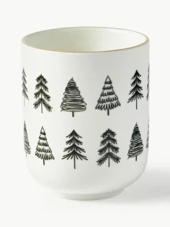 Westwing Collection Handgemachte Porzellan-Kaffeebecher Lumi, 4er-Set