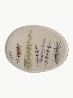 Bloomingville Handgemachte Servierplatte Bea mit Gräser-Motiv