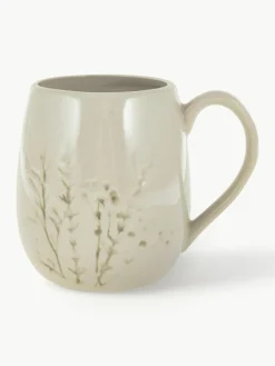 Bloomingville Handgemachte Tasse Bea mit Gräser-Motiv