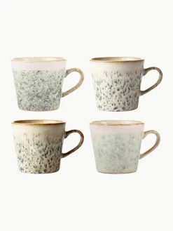 HKLIVING Handgemachte Tassen 70's, 4er-Set