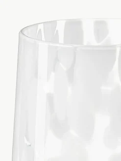 Westwing Collection Handgemachte Wassergläser Oakley mit Tupfen-Muster, 4 Stück