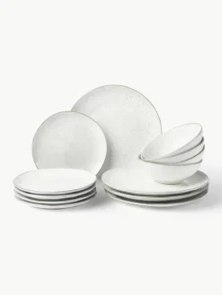 Broste Copenhagen Handgemachtes Geschirr-Set Nordic Sand, 4 Personen (12-tlg.)