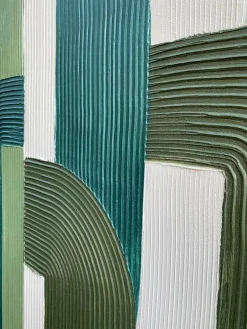 Agave Handgemaltes Leinwandbild Green Lines