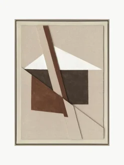 Agave Handgemaltes Leinwandbild Brown Shapes mit Rahmen