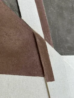 Agave Handgemaltes Leinwandbild Brown Shapes mit Rahmen