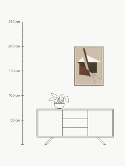 Agave Handgemaltes Leinwandbild Brown Shapes mit Rahmen