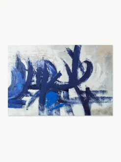 Agave Handgemaltes Leinwandbild Blue Stroke