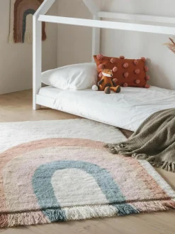 Kinder Benuta Handgetufteter Kinderteppich Rainbow aus Wolle mit Fransen