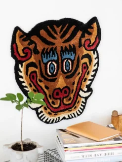 Bongusta Handgetufteter Wollteppich Tiger Face
