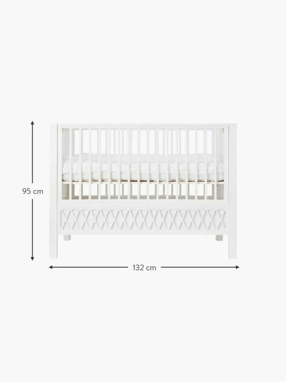 Kinder Cam Cam Copenhagen Höhenverstellbares Baby-Bett Harlequin, 60 x 120 cm