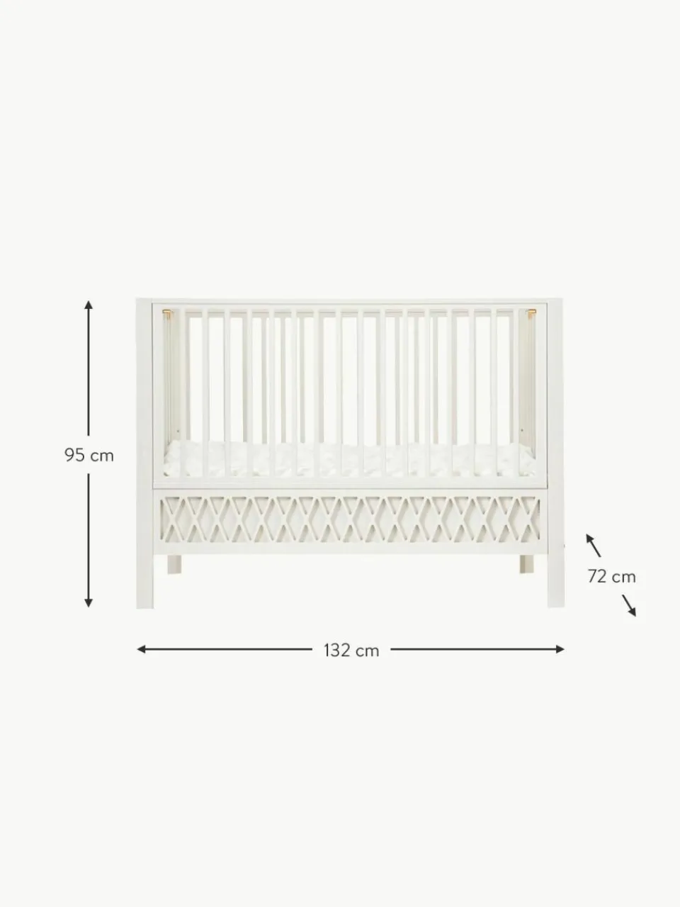 Kinder Cam Cam Copenhagen Höhenverstellbares Baby-Bett Harlequin, 60 x 120 cm