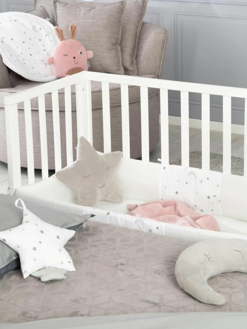 Kinder Westwing Höhenverstellbares Beistell-Babybett Sternenzauber, 45 x 90 cm
