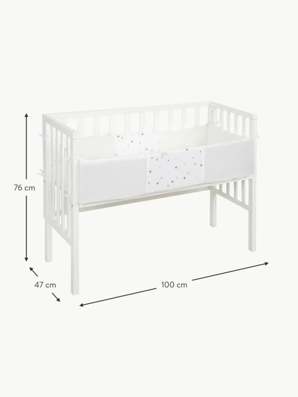 Kinder Westwing Höhenverstellbares Beistell-Babybett Sternenzauber, 45 x 90 cm
