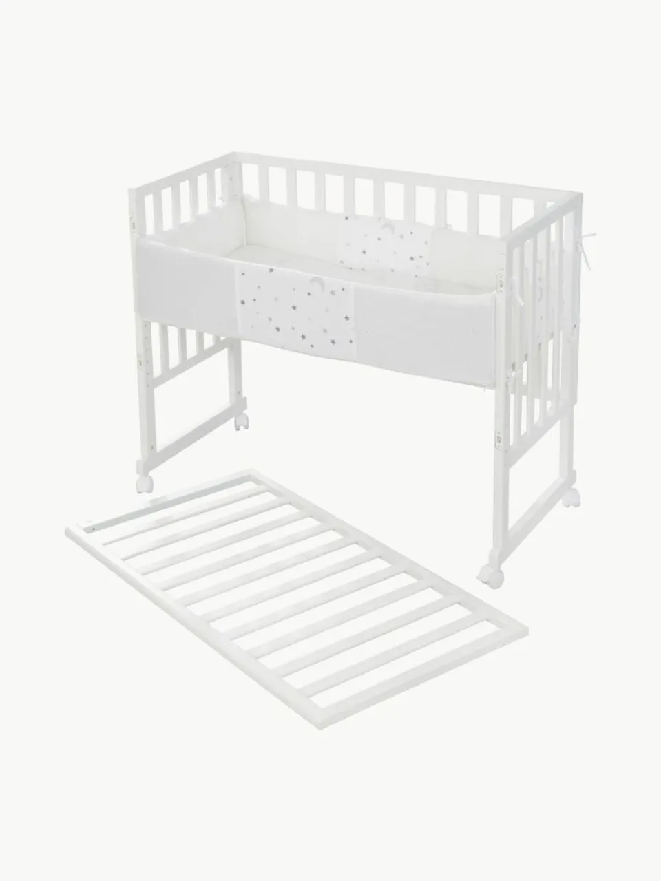 Kinder Westwing Höhenverstellbares Beistell-Babybett Sternenzauber mit Rollen, 45 x 90 cm