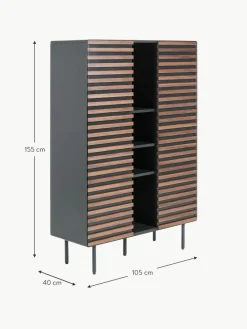 Westwing Highboard Kesia mit Walnussfurnier