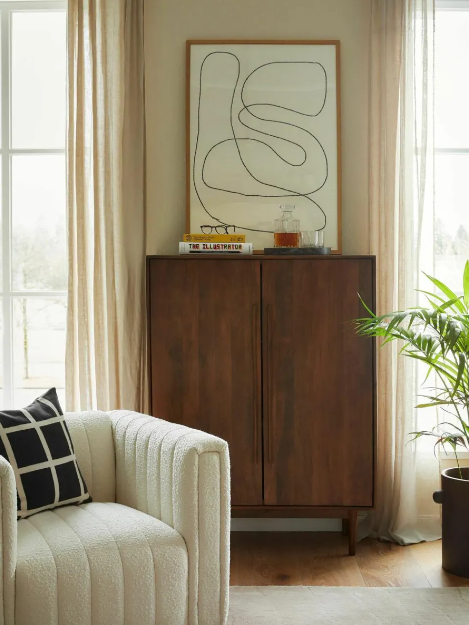Westwing Collection Highboard Paul aus Mangoholz
