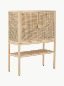 Bloomingville Highboard Sanna aus Kiefernholz und Rattan