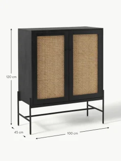 Westwing Collection Highboard Vienna mit Wiener Geflecht