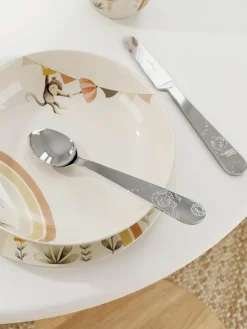 Kinder Villeroy & Boch Hochglanzpoliertes Kinderbesteck-Set Roar Like A Lion, 1 Person (4-tlg.)