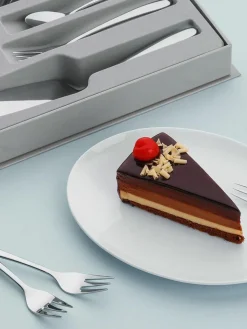 Sola Switzerland Hochglanzpoliertes Kuchenbesteck-Set Tulip, 6 Personen (13-tlg.)
