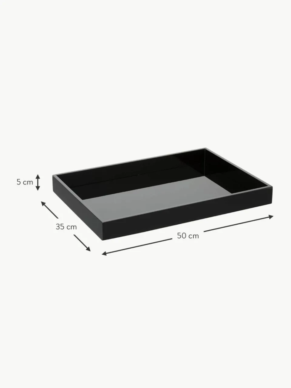 Westwing Collection Hochglanz-Tablett Hayley, B 50 cm