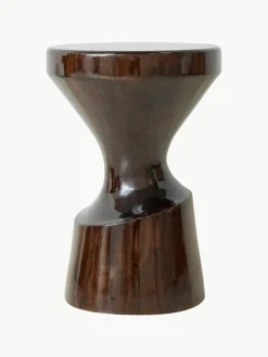 HKLIVING Hocker Burgundy aus Mangoholz