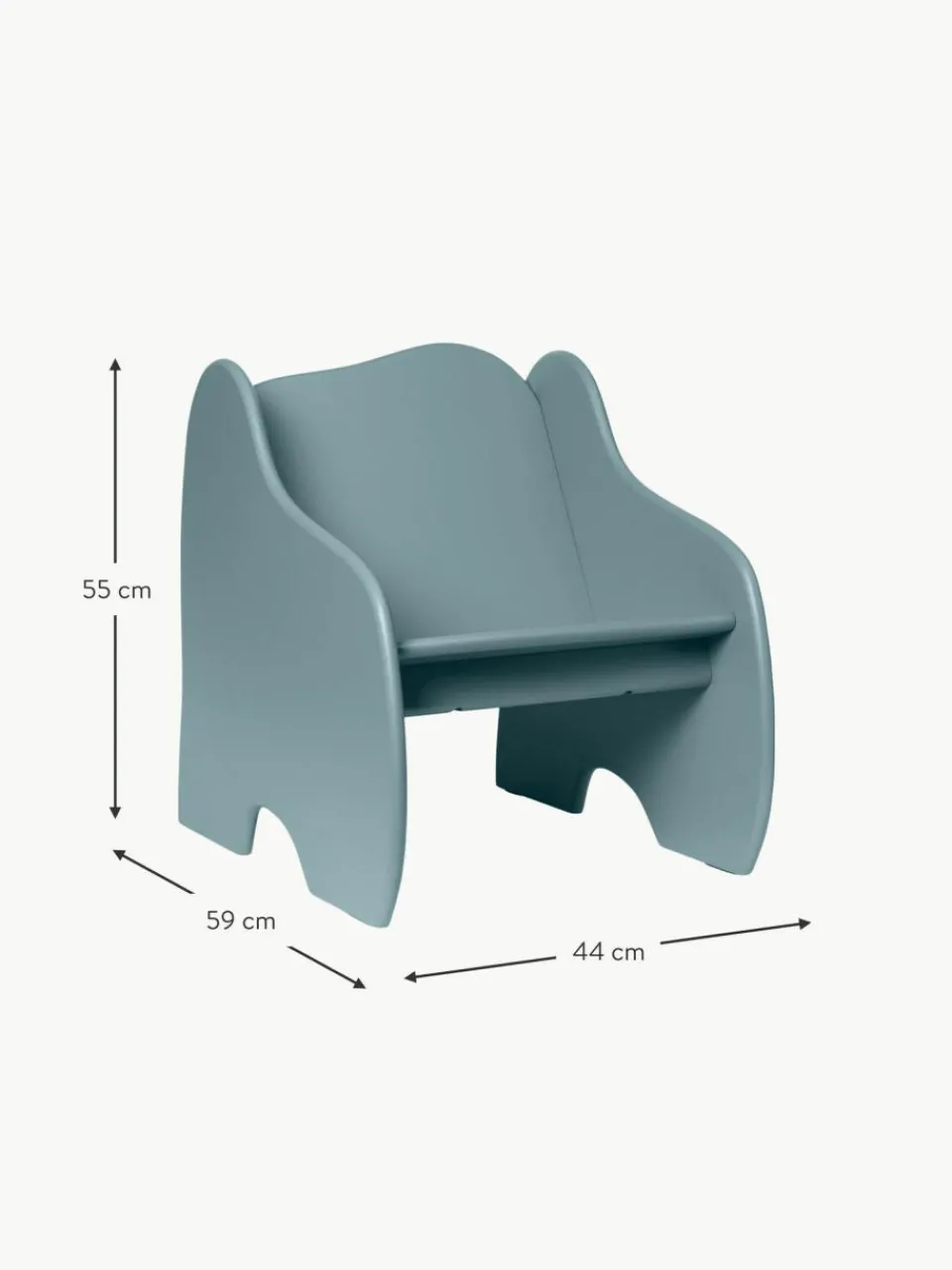 Kinder ferm LIVING Kids Holz-Loungekinderstuhl Slope mit Bücherregal