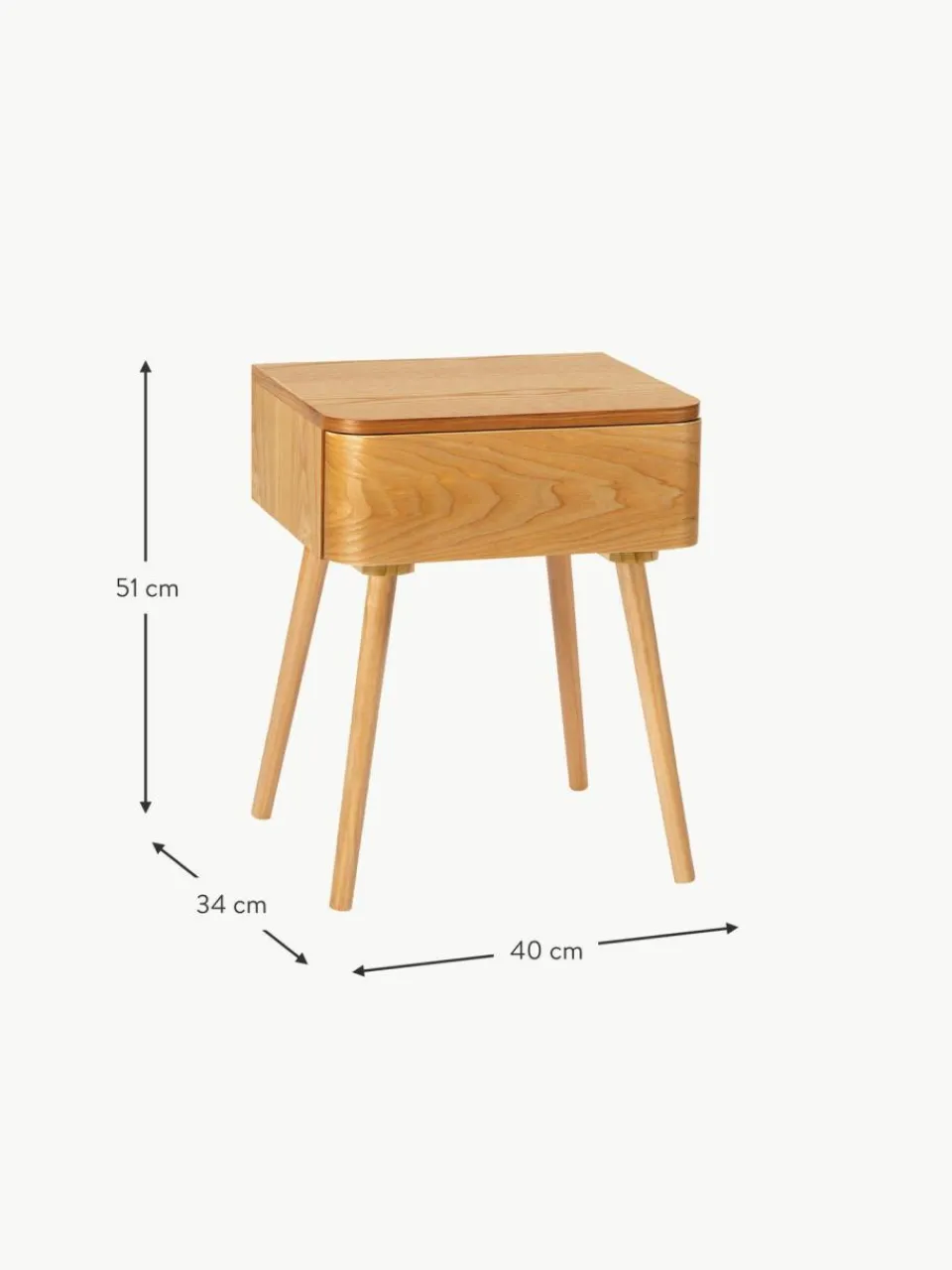Andrea House Holz-Nachttisch Gunydin