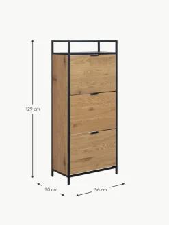 Westwing Holz-Schuhschrank Seaford mit Klappfächern