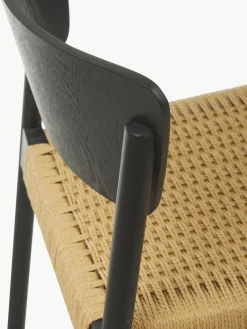 Westwing Collection Holzstühle Danny mit Rattan-Sitzfläche, 2 Stück