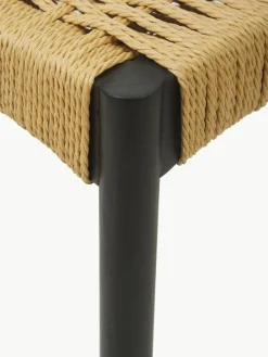 Westwing Collection Holzstühle Danny mit Rattan-Sitzfläche, 2 Stück