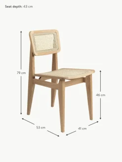GUBI Holzstuhl C-Chair aus Eichenholz mit Wiener Geflecht