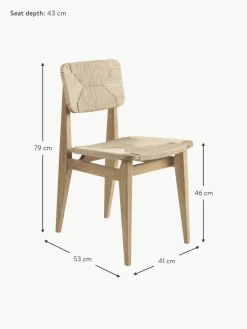 GUBI Holzstuhl C-Chair aus Eichenholz mit geflochtener Sitzfläche