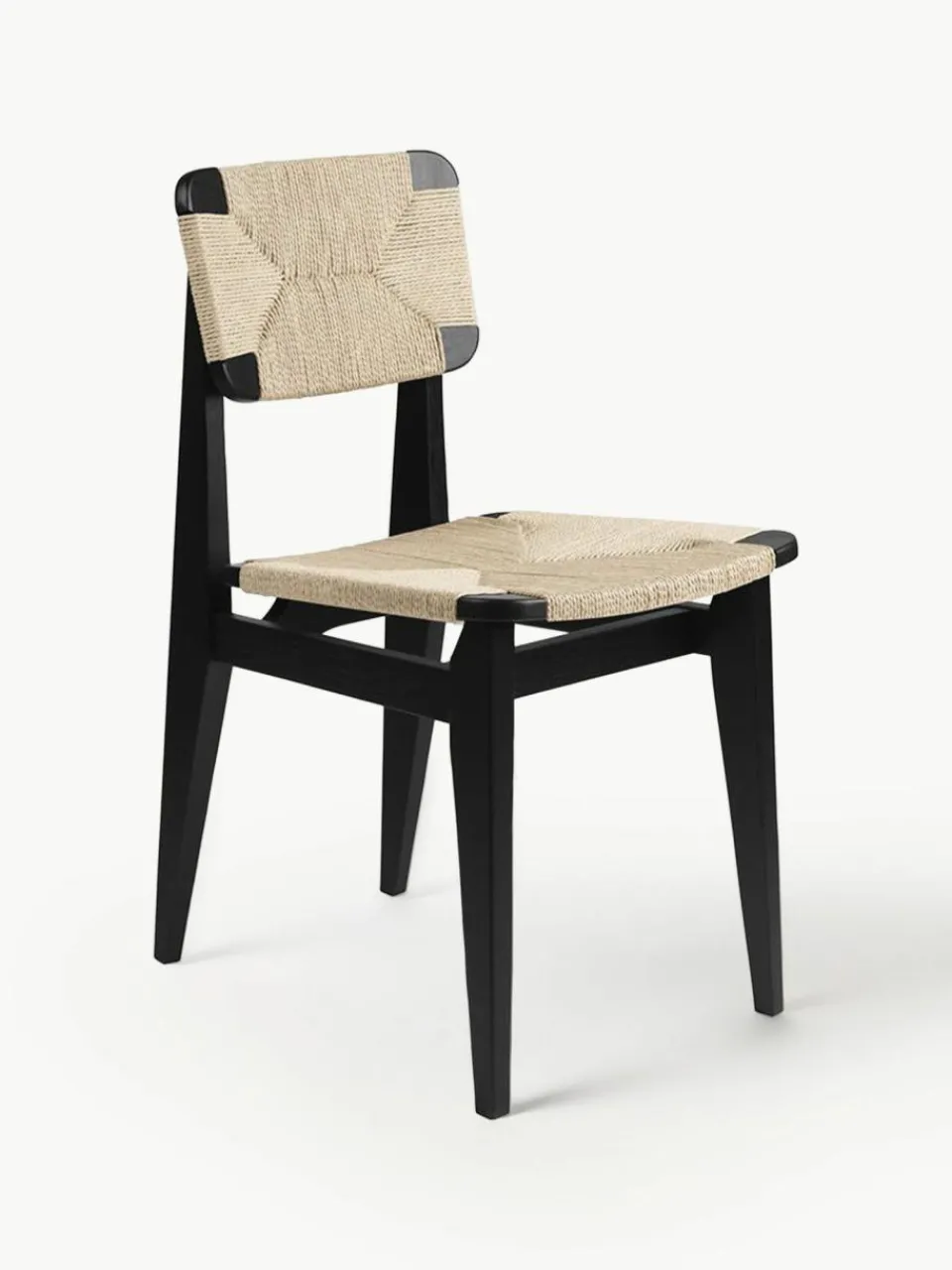 GUBI Holzstuhl C-Chair aus Eichenholz mit geflochtener Sitzfläche