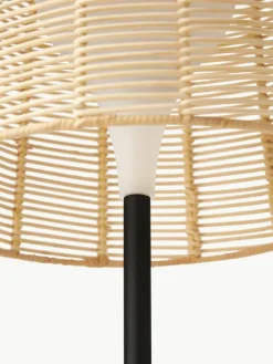 Westwing Collection In- & Outdoor Solar LED-Lampe Kyra mit Rattanschirm