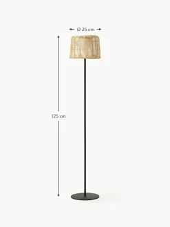 Westwing Collection In- & Outdoor Solar LED-Lampe Kyra mit Rattanschirm