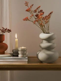 Westwing Collection 2in1 Kerzen- und Teelichthalter Orta aus Marmor, 2er-Set