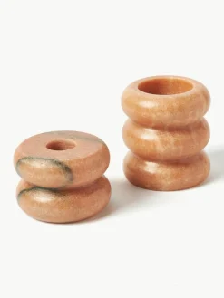 Westwing Collection 2in1 Kerzen- und Teelichthalter Orta aus Marmor, 2er-Set