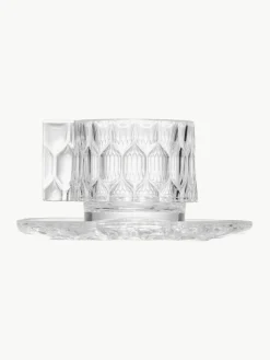 Kartell Kaffeetassen mit Untertassen Jellies mit Strukturmuster, 4 Stück