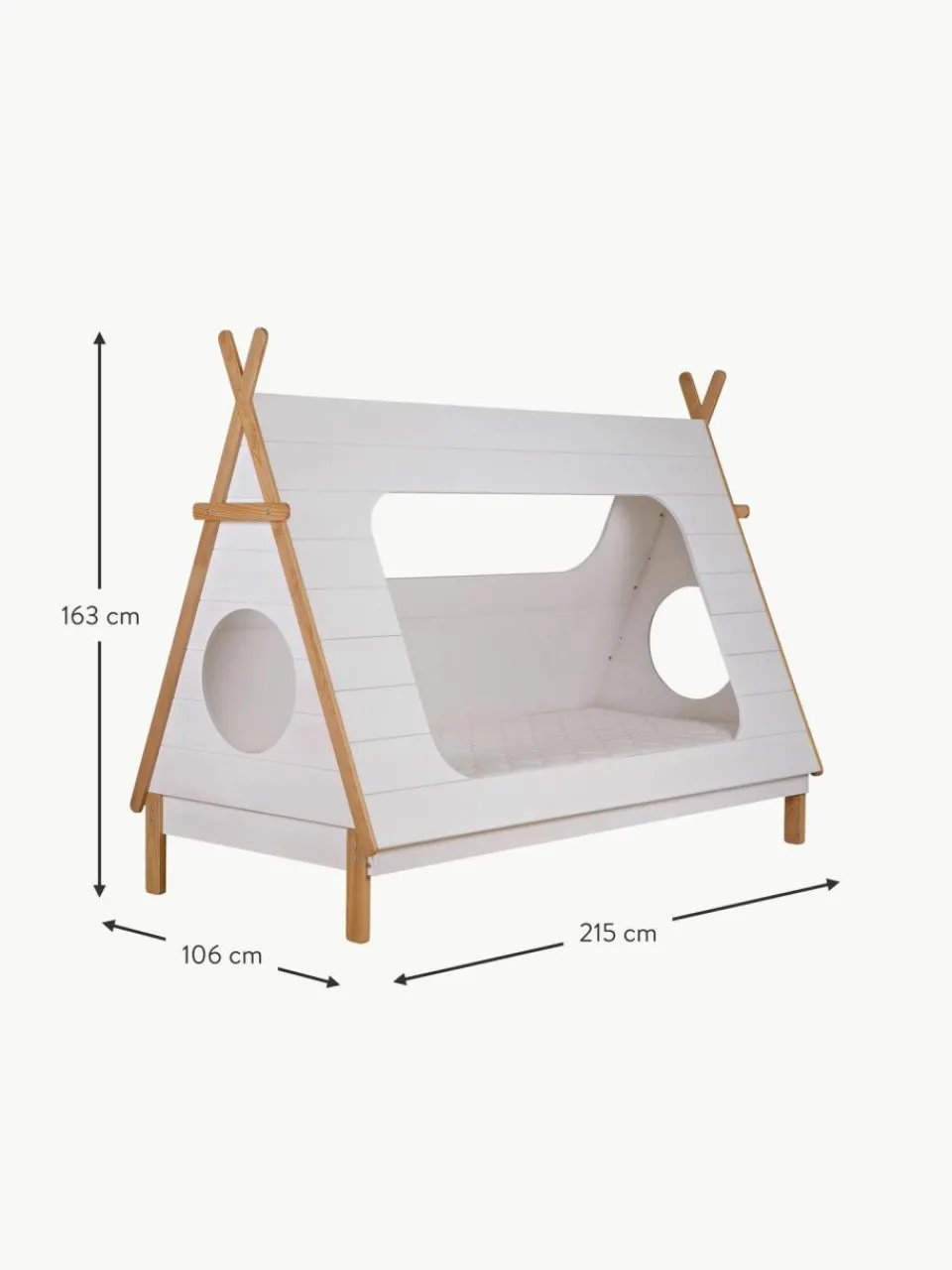 Kinder Westwing Kinderbett Tipi aus Kiefernholz, 90 x 200 cm