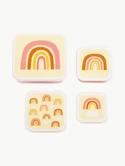 Kinder A Little Lovely Company Kinder-Lunchboxen Rainbows, 4er-Set