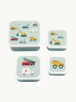 Kinder A Little Lovely Company Kinder-Lunchboxen Vehicles, 4er-Set