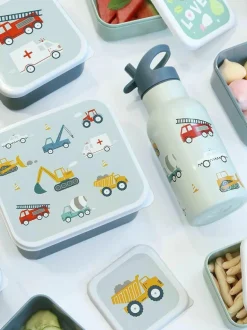 Kinder A Little Lovely Company Kinder-Lunchboxen Vehicles, 4er-Set