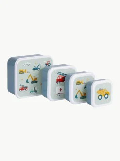 Kinder A Little Lovely Company Kinder-Lunchboxen Vehicles, 4er-Set