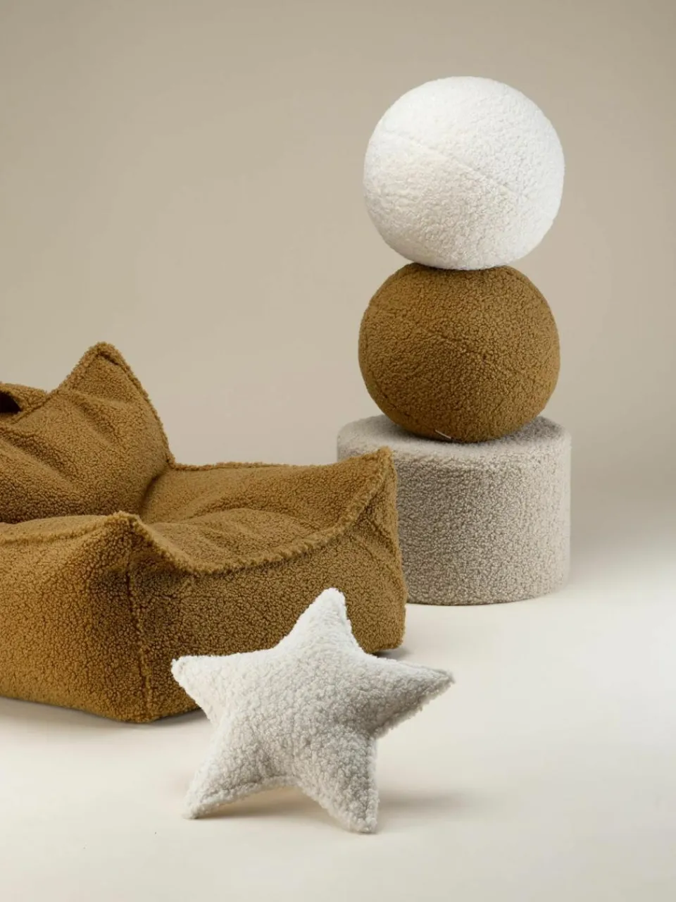 Kinder Wigiwama Kinder-Pouf Sugar aus Teddy, Ø 40 cm