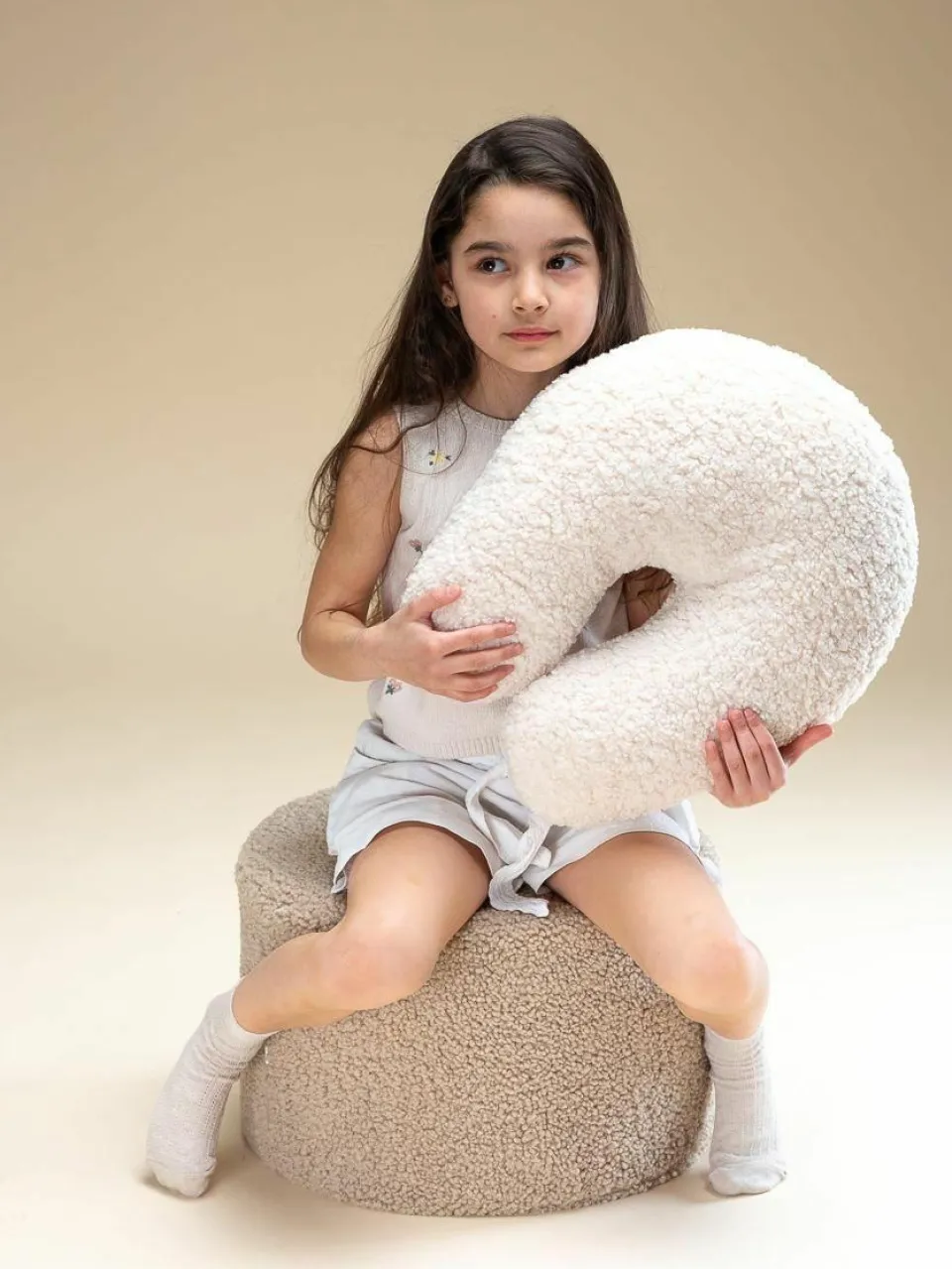 Kinder Wigiwama Kinder-Pouf Sugar aus Teddy, Ø 40 cm