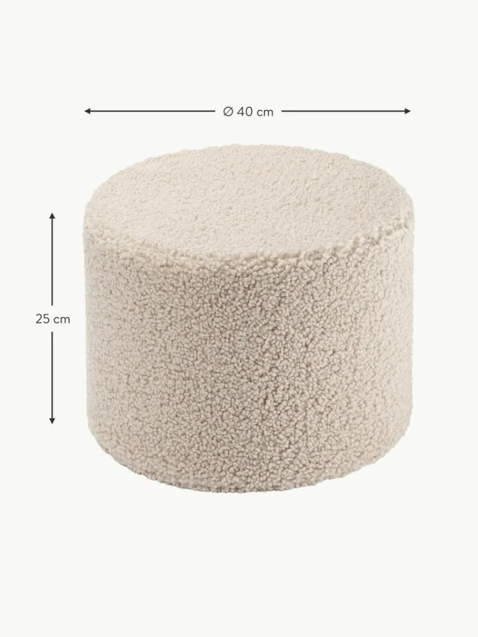 Kinder Wigiwama Kinder-Pouf Sugar aus Teddy, Ø 40 cm