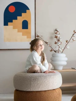 Kinder Wigiwama Kinder-Pouf Sugar aus Teddy, Ø 65 cm
