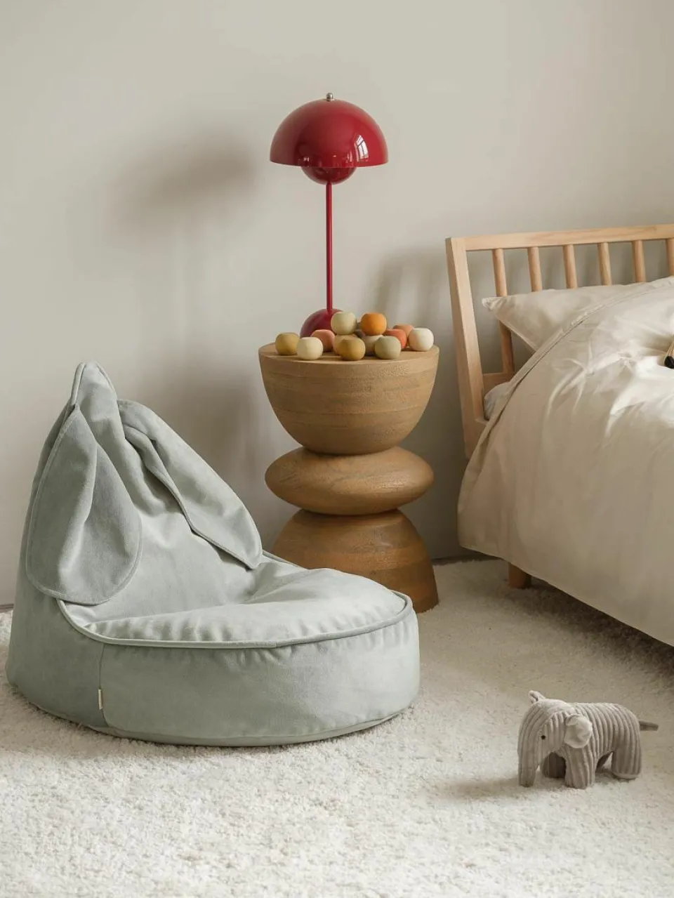 Kinder Wigiwama Kinder-Sitzsack Bunny aus Samt